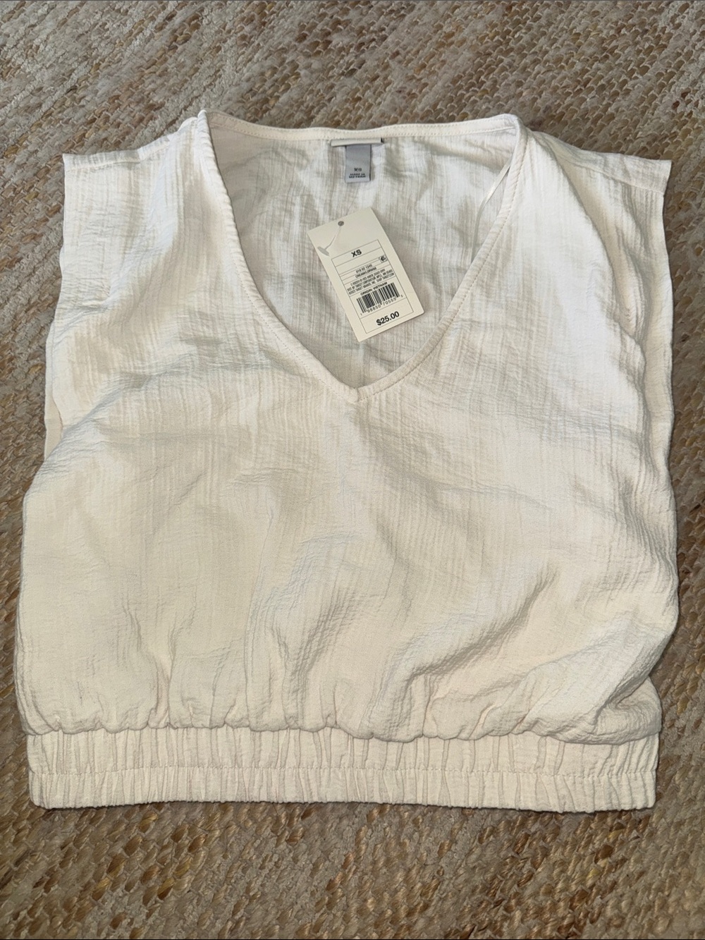 a new day White V-Neck Elastic-Hem Tank Top